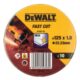 DEWALT DT3507 Kotouč řezný 125x1mm v boxu (10ks bal.) - 10ks řezných kotoučů pro úhlové brusky 125 x 1 mm DeWALT v praktické kovové krabičce.