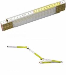 STANLEY 0-35-458 Metr skládací 2m dřevěný bílo-žlutý - Dřevěný skládací metr bílo-žlutý