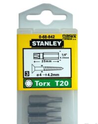 STANLEY 0-68-842 Bit TX20 25mm (3ks) - 1/4 bity TORX TX20 ruční 25 mm