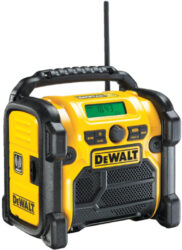 DEWALT DCR020 Aku rádio 10,8-54V (bez aku) 230V FM/AM/USB - Stavebn rdio, 220 V nebo XR bateri 10,8 V, 14,4 V a 18 V bez aku
