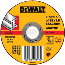 DEWALT DT42200 Kotouč řezný 115x1,6mm - Řezný kotouč na kov, rovný 115 mm