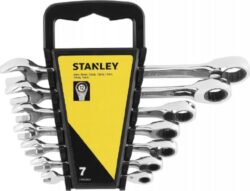 STANLEY STMT82846-0 Sada ráčnových klíčů 7dílná - Sada ráčnových očkoplochých klíčů od 8-19mm vyrobených z chrom-vanadové oceli v plastovém držáku. STANLEY
